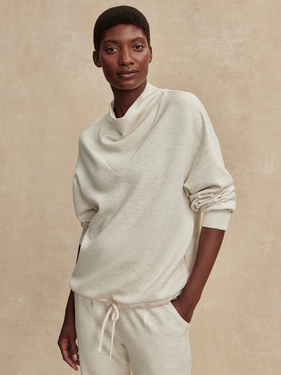 Varley Sweaters - Varley Women’s Betsy Sweat DoubleSoft Oversized Sweatshirt Ivory Marl Size Large